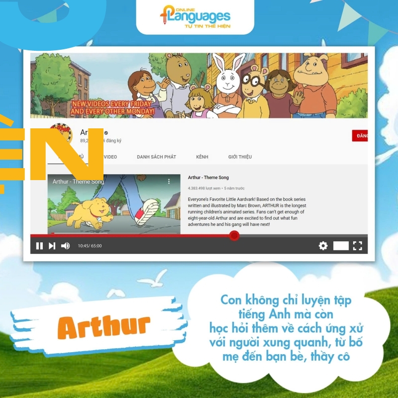 15 kenh youtube trieu view giup con tu luoi sang me tieng anh